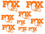 Fox Shocks 803-00-889 Die Cut Sticker Decal Assortment Orange Logos With White Background