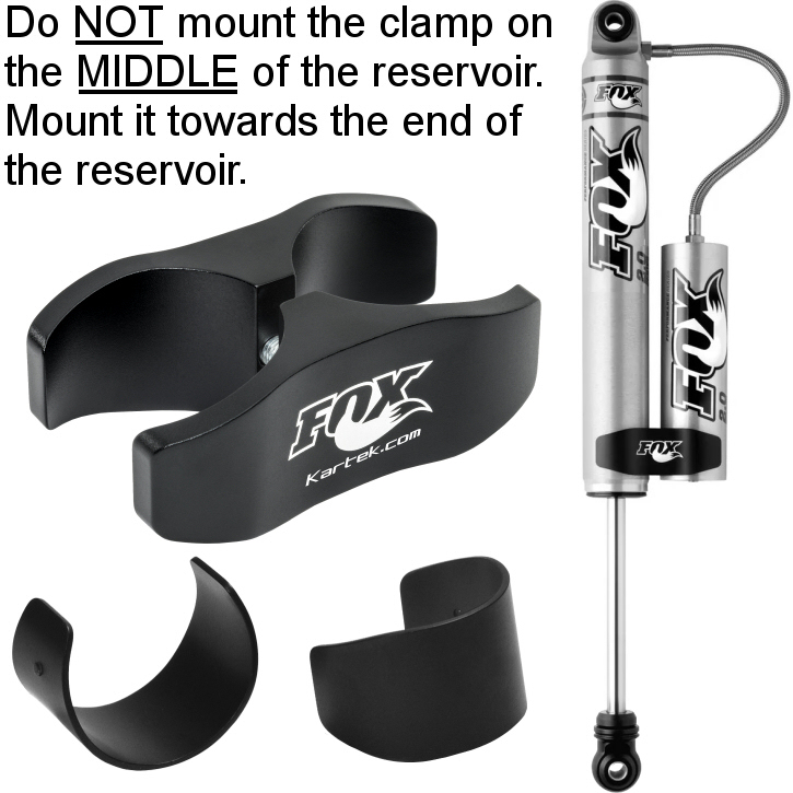 fox shocks 803-02-044 black anodized billet aluminum shock reservoir clamps with reducer inserts
