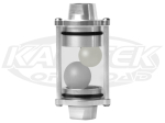 Harmon Racing Cells Raw Aluminum Fuel Discriminator and Rollover Valve AN -10 ORB Female In/Outlet