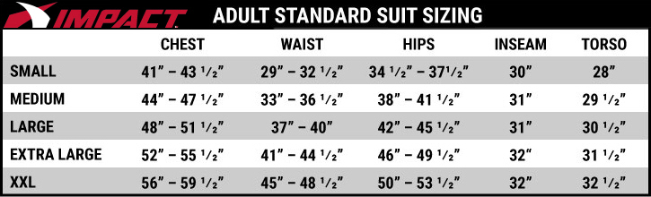 impact safety adult size driving racing fire suits sizing chart