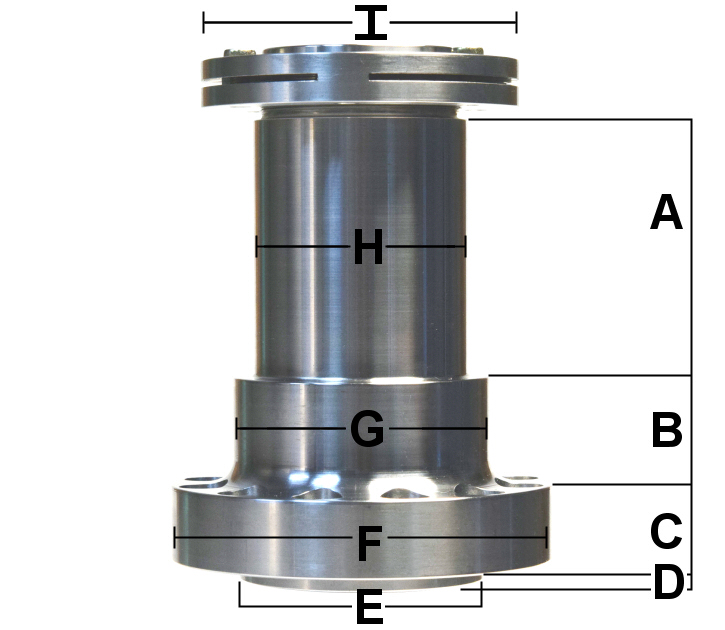 kartek offroad 2-1/2 inch hollow bolt on spindle snouts twelve bolt pattern dimensions