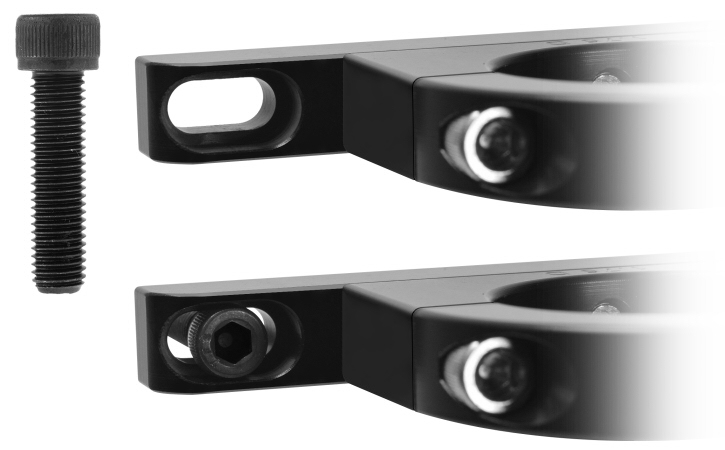 Kartek Off-Road black anodized billet aluminum universal clamps for flat surface bottom view