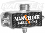 Manwelder Small Firewall Mount Engine Breather Box 2-1/2" x 2-1/2" x 5" Wide With Three #8 Inlets