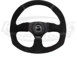 NRG Innovations® RST-006S-TL - 3-Spoke Black Suede Reinforced Steering Wheel with Round Holes NRG Innovations® RST-006S-TL - 3-Spoke Black Suede Reinforced Steering Wheel with Round Holes