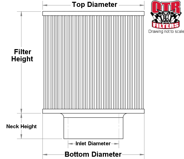 otr on track racing r2c performance cylindrical cylinder round shaped cleanable engine air filters cleaners dimensions