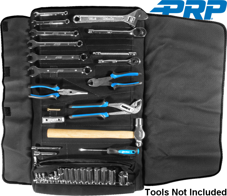 PRP E-92 roll-up tool bags pouches with zipper pocket 19 slots and double snap straps rolled out PRP E-92 roll-up tool bags pouches with zipper pocket 19 slots and double snap straps rolled out