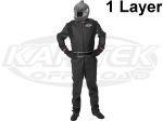 Pyrotect RS100120 Adult Size Medium Black Sportsman Deluxe Single Layer Driving Suit SFI 3-2A/1