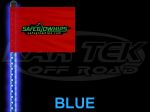 Safeglo 6 Foot Tall Blue LED Whip Antenna With Push Button Air Coupler Style Quick Release Base