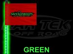 Safeglo 6 Foot Tall Green LED Whip Antenna With Push Button Air Coupler Style Quick Release Base