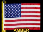 Safeglo 6 Foot Tall Heavy Duty Amber LED Whip Antenna With Standard Threaded Base For 3x5 Flag