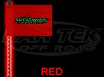 Safeglo 6 Foot Tall Red LED Whip Antenna With Push Button Air Coupler Style Quick Release Base