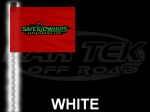 Safeglo 6 Foot Tall White LED Whip Antenna With Push Button Air Coupler Style Quick Release Base