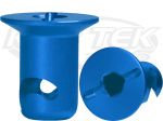 SDi Countersunk Blue Anodized Aluminum Quarter Turn Fastener Button 0.425" Grip Length For #6 Spring