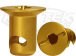 SDi Countersunk Gold Anodized Aluminum Quarter Turn Fastener Button 0.425" Grip Length For #6 Spring