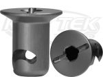 SDi Countersunk Gray Anodized Aluminum Quarter Turn Fastener Button 0.425" Grip Length For #6 Spring