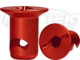 SDi Countersunk Red Anodized Aluminum Quarter Turn Fastener Button 0.575" Grip Length For #6 Spring