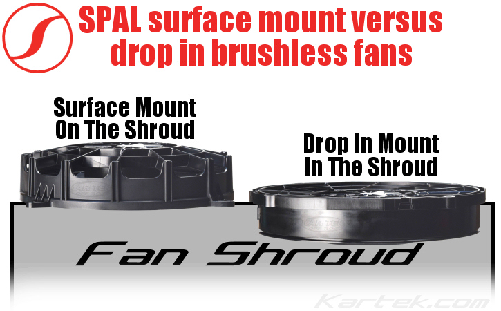 spal brushless fans flush surface mount versus drop-in mount