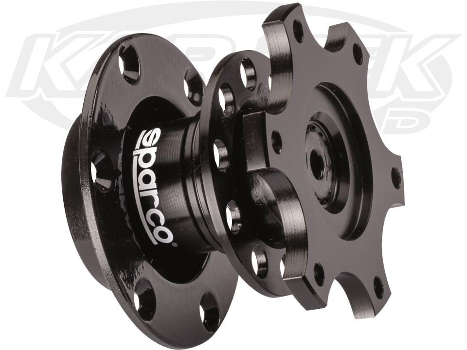 Sparco USA 015R98TU Bolt On Black Anodized 6 Bolt Column To 6 Bolt