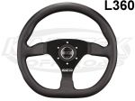 Sparco USA L360 Black Leather Flat Bottom Racing Steering Wheel 13" - 330mm Diameter 0" Dish