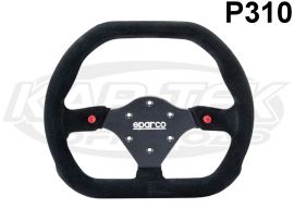 Sparco USA P310 Black Suede 2 Button Double D Racing Steering