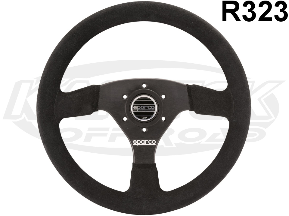 Sparco USA R323 Black Suede Round Racing Steering Wheel 13" 330mm