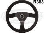 Sparco USA R383 Black Suede Contoured Racing Steering Wheel 13" - 330mm Diameter 0" Dish