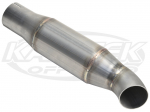 Stainless Steel 3-1/2" Diameter Clamp On Louvered Muffler For 2-1/2" Outside Diameter Exhaust Pipe