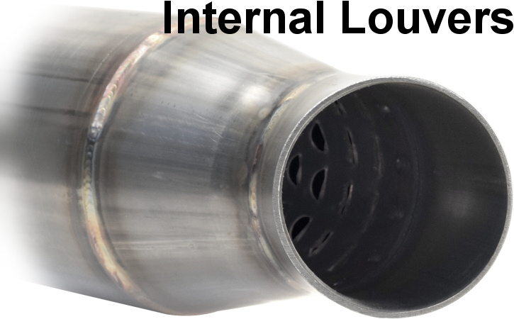 stainless steel clamp-on muffler internal louvers