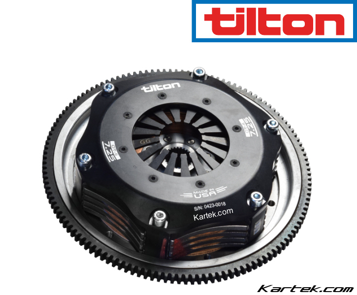 tilton racing 66-504hgg heavy duty metallic racing clutch and 64185-4-vrrr-36 four plate disc on cbm 11417 flywheel