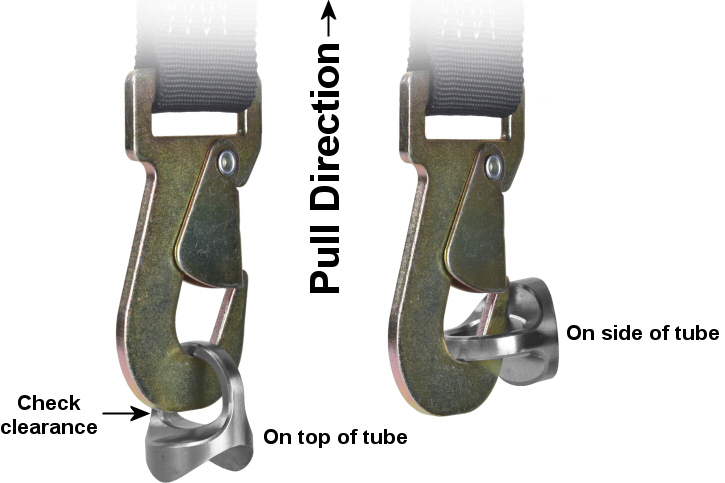 Triton Engineering large perpendicular weld-on eyelet for ratchet straps and tie downs pull direction Triton Engineering large perpendicular weld-on eyelet for ratchet straps and tie downs pull direction