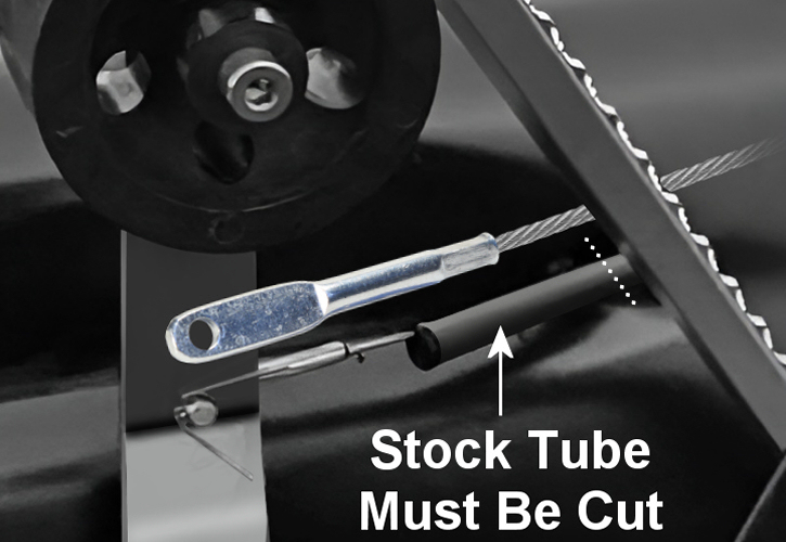 VW bug throttle cable tube pipe on tunnel must be cut