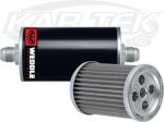Weddle Industries 200 Micron High Flow In Line Transmission Or Diff Pump Filter -8 Male to -8 Male