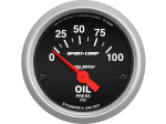 Sport-Comp 2-1/16" Short Sweep Electrical Gauges Oil Pressure 0-100 PSI