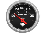 Sport-Comp 2-1/16" Short Sweep Electrical Gauges Oil Temperature 100°F - 250°F