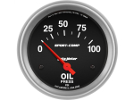 Sport-Comp 2-5/8" Short Sweep Electrical Gauges Oil Pressure 0-100 PSI