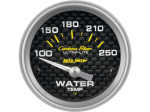 Carbon Fiber 2-1/16" Short Sweep Electric Gauges Water Temperature 100°F - 250°F