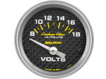 Carbon Fiber 2-1/16" Short Sweep Electric Gauges Voltmeter 8-18 Volts