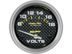 Carbon Fiber 2-5/8" Short Sweep Electric Gauges Voltmeter 8-18 Volts