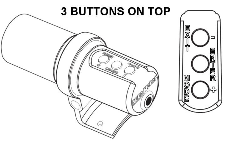 Autometer 5343 DPSS digital 16000 RPM pedestal tachometer with built-in LED shift light top view