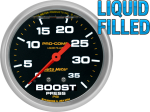 Pro-Comp 2-5/8" Liquid Filled Full Sweep Mechanical Gauges Boost 0-35 PSI