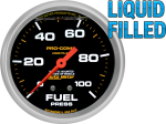 Pro-Comp 2-5/8" Liquid Filled Full Sweep Mechanical Gauges Fuel Pressure 0-100 PSI