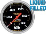 Pro-Comp 2-5/8" Liquid Filled Full Sweep Mechanical Gauges Oil Pressure 0-100 PSI