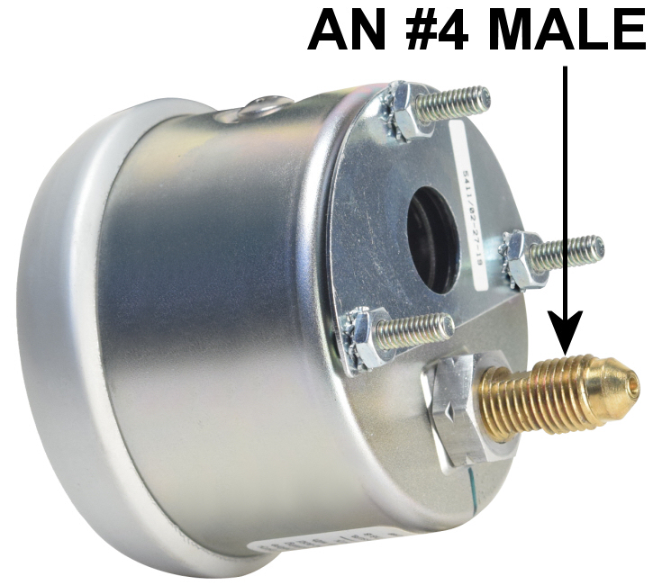 Autometer mechanical fuel pressure gauges back view