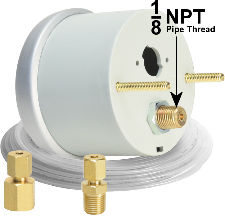 Autometer mechanical oil pressure gauges back view
