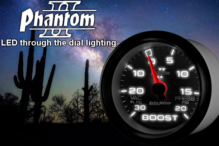 Autometer Phantom II LED through-the-dial lighting Autometer Phantom II LED through-the-dial lighting