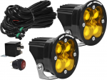 Baja Designs 24-7816 Amber Squadron-R SAE LED Spot Pod Lights Set With Wiring Harness