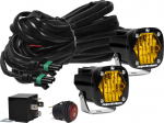 Baja Designs 38-7815 Amber S1 LED Wide Cornering Auxiliary Pod Lights Set With Wiring Harness