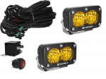Baja Designs 54-7815 Amber S2 Sport LED Wide Cornering Auxiliary Lights Set With Wiring Harness