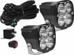 Baja Designs 55-7805 White Squadron Sport LED Wide Cornering Pod Lights Set With Wiring Harness
