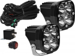 Baja Designs 72-7801 White Squadron Racer Edition LED Spot Pod Lights Set With Wiring Harness